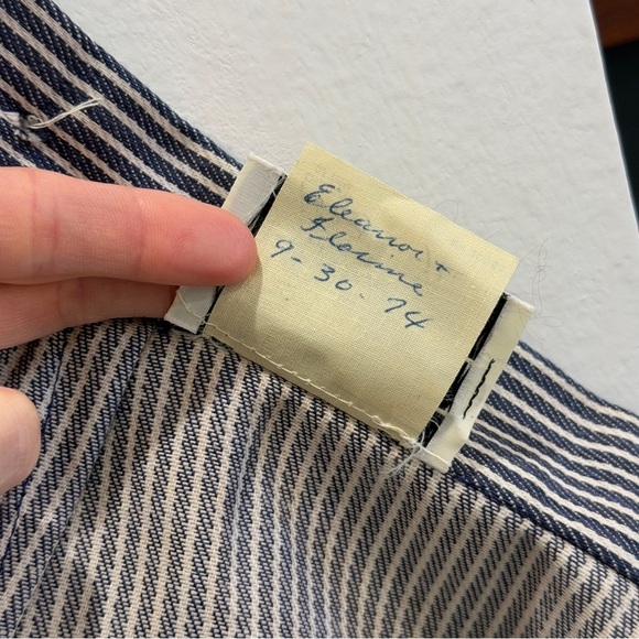 Spectator II 1970s Striped Denim Wrap Maxi Skirt with Floral Appliqués - Picture 13 of 13